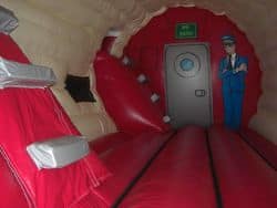 Inside the bouncy aircraft